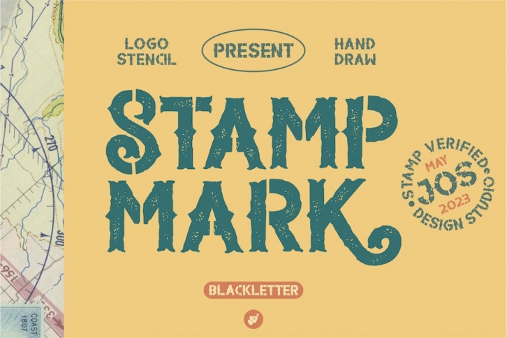 Stamp Mark - Vintage Stencil Font Download