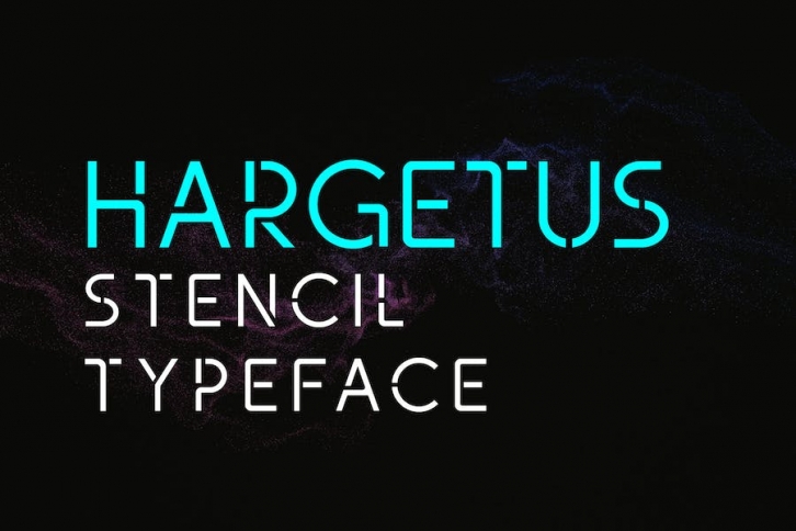 Hargetus Futuristic Stencil Typeface Font Download