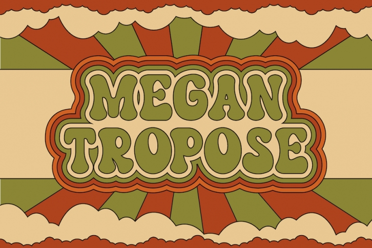 Megantropose - a Retro Groovy Font Font Download