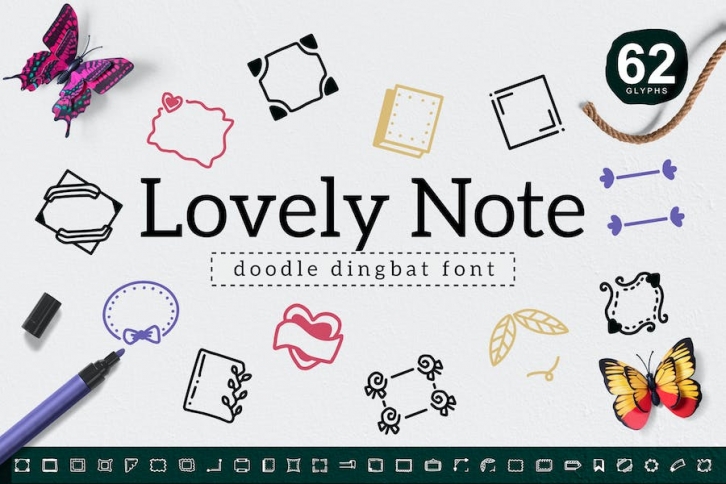 Lovely Note Dingbat Font Download