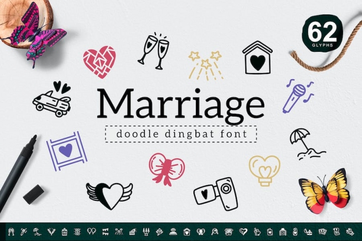 Marriage Dingbat Font Download