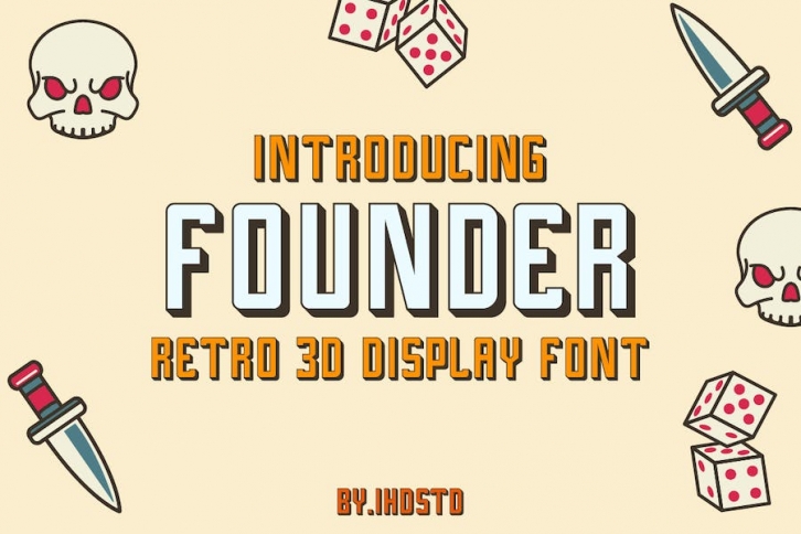 Founder Retro 3D Display Font Font Download