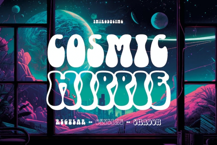 Cosmic Hippie - Groovy Font Font Download