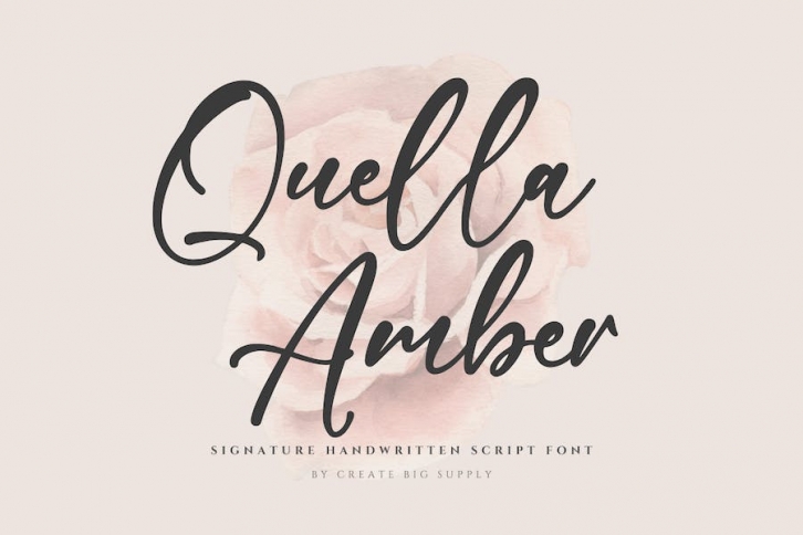 Quella Amber - Elegant Signature Handwriting Font Font Download