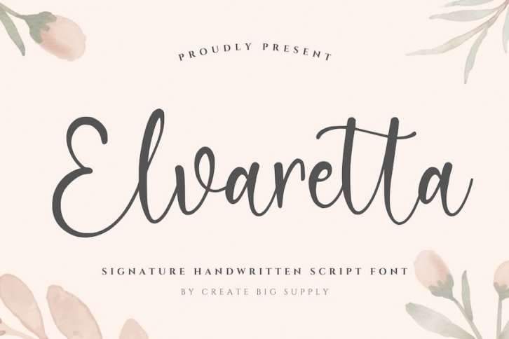 Elvaretta - Elegant Script Handwriting Font Font Download