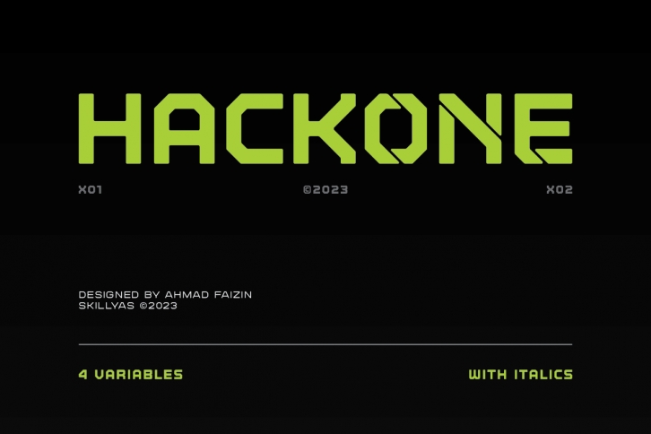 Hackone X 01 Font Download