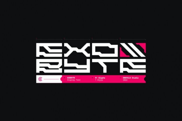 Exobyte - Futuristic Cyberpunk Techno Display Font Font Download