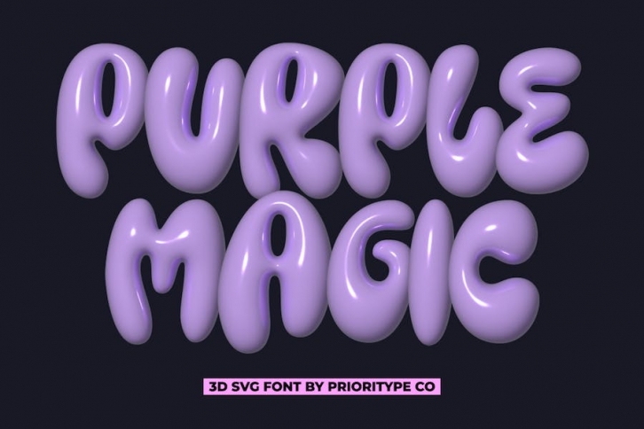 Purple Magic - 3D SVG Font Font Download