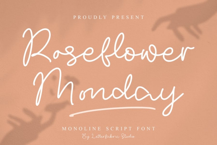 Roseflower Monday Monoline Script Font Font Download