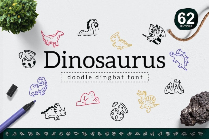 Dinosaurus Dingbat Font Download