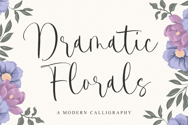 Dramatic Florals Script Font Font Download