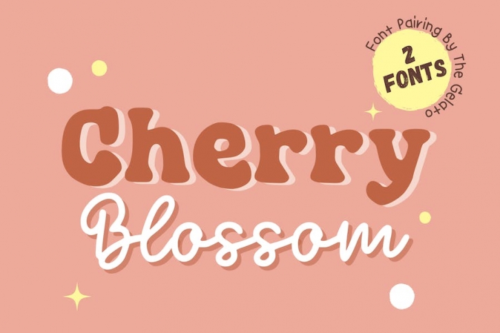 Cherry Blossom Handwritten Retro Font Duo Font Download