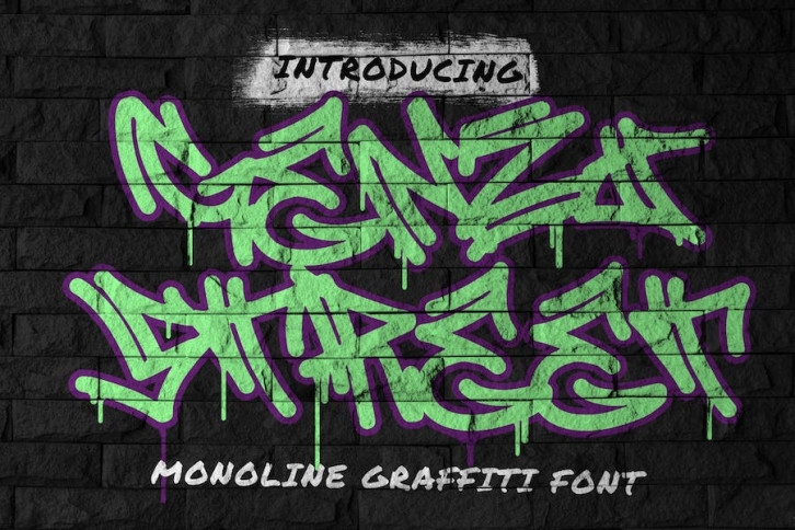 Genzi Street - Monoline Graffiti Font Font Download