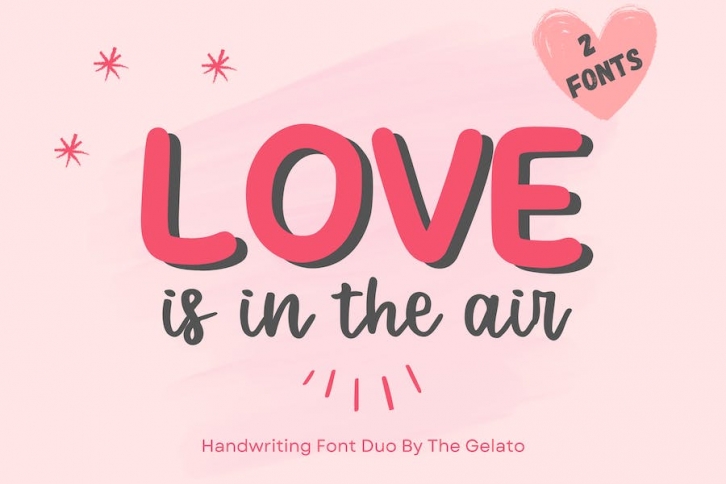 Love Is In The Air Handwritten Font Duo Font Download