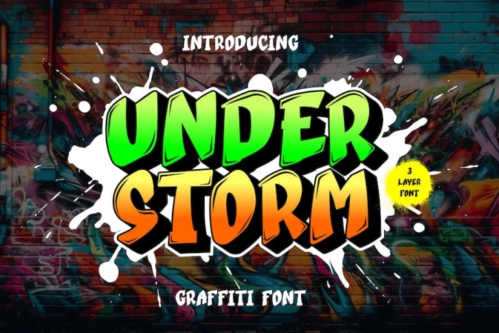 Under Storm - Layered Graffiti Font Font Download