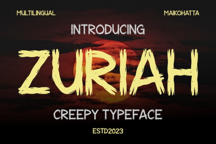 Zuriah Font - Creepy Typeface Font Download