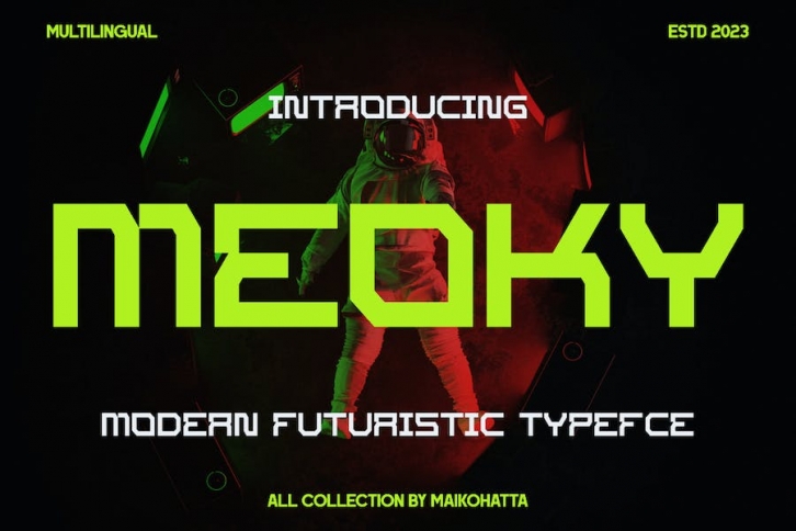 Meoky - Modern Futuristic Typeface Font Download