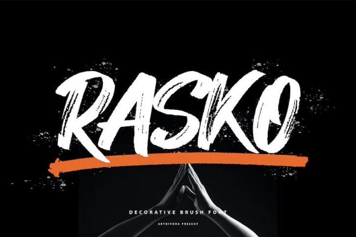 Rasko - Decorative Brush Font Font Download