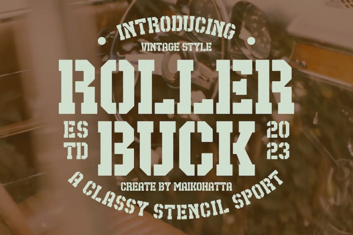 Roller Buck - Classy Stencil Sport Font Download