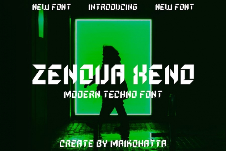 Zenova Xeno - Modern Techno  Font Font Download