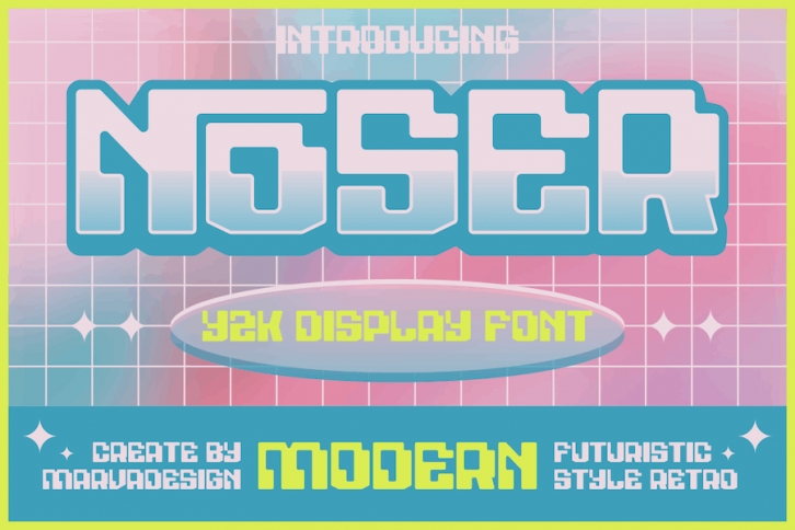Noser - A Modern Y2K Font Font Download