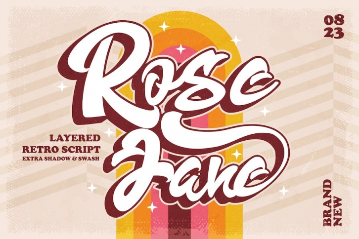 Rose Jane - Layered Retro Script Font Font Download