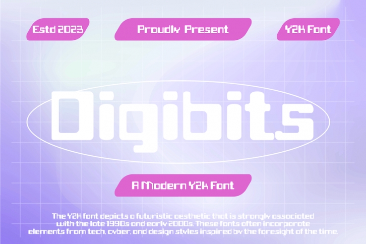 Digibits - Modern y2k Font Font Download