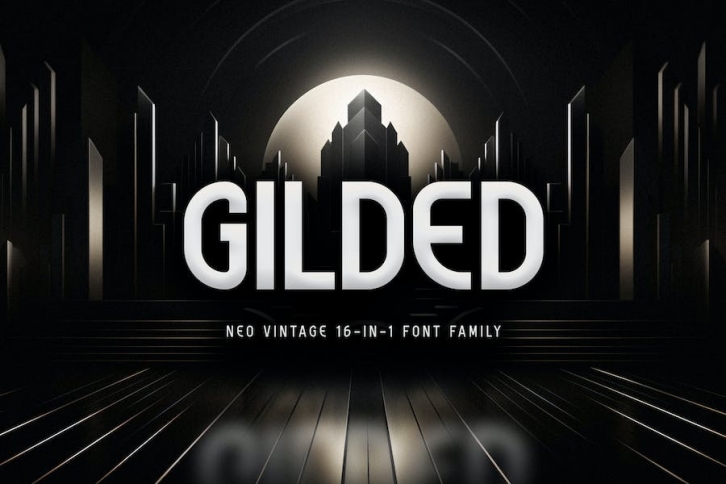 GILDED | Neo Vintage 16-Font Family Font Download
