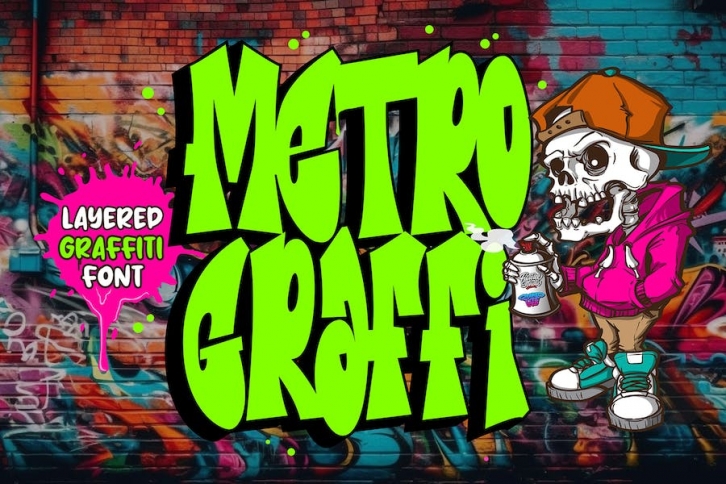 Metro Graffi - Layered Graffiti Font Font Download