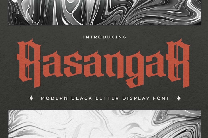 Rasangar - Modern Black Letter Display Font Font Download