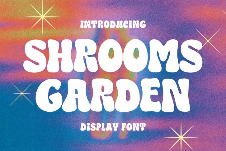 Shrooms Garden - Retro Display Font Font Download