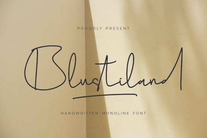 Blustiland Handwritten Monoline Font Font Download