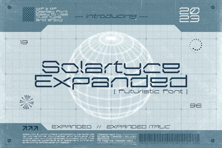 Solartyce Expanded - Futuristic Font Font Download