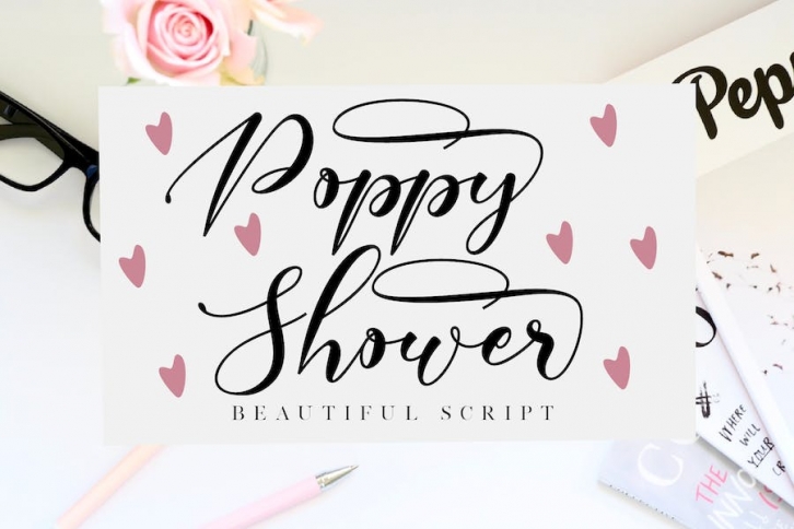 Poppy Shower - Wedding Font Font Download