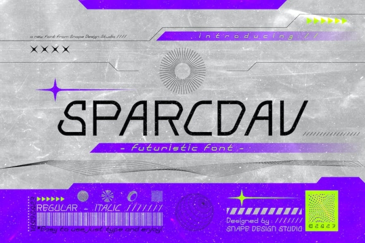 Sparcdav - Futuristic Font Font Download