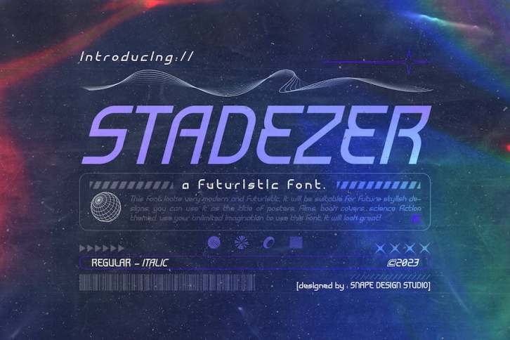 Stadezer - Futuristic Font Font Download