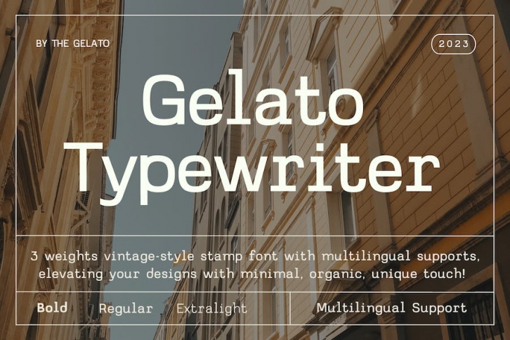 Gelato Typewriter Minimal Vintage Stamp Font Font Download