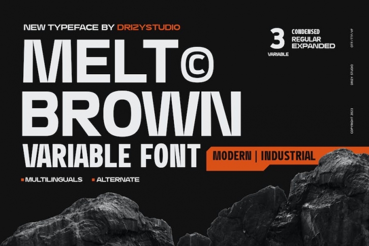 Meltbrown - Modern Industrial Font Font Download