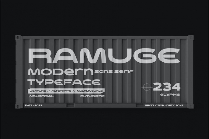 Ramuge - Industrial Futuristic Font Font Download