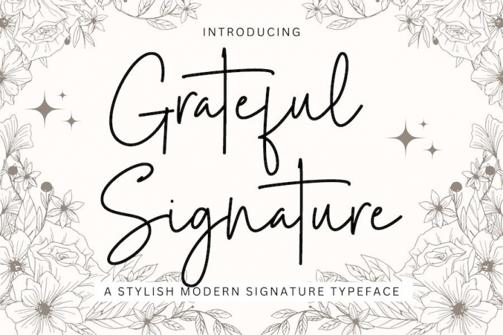 Grateful Signature Typeface Font Download