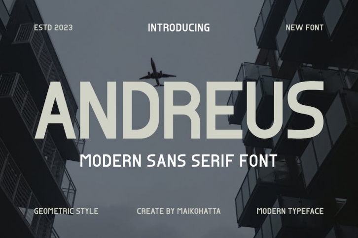 Andreus - Modern Sans Serif Font Font Download