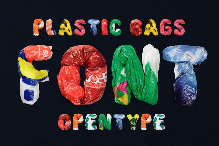 Color Plastic Bags Font Download