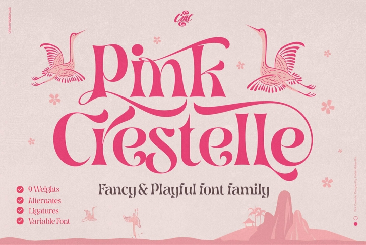 Pink Crestelle Font Download