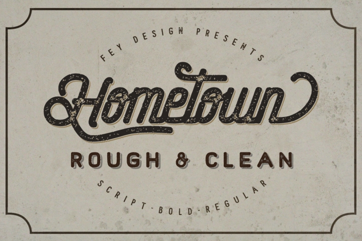 Hometown Rough  Clean Family Font Download