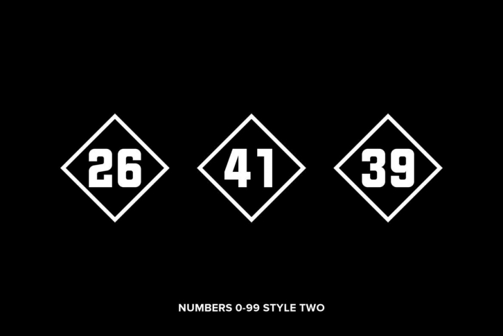 Numbers 0-99 Style Two Font Download