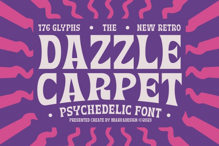 Dazzle Carpet - A Modern Psychedelic Font Font Download