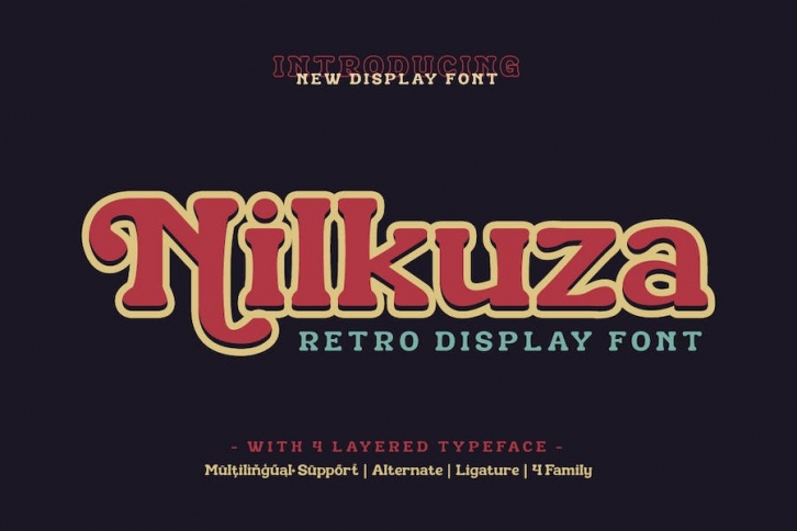 Nilkuza - Retro Display Font Font Download