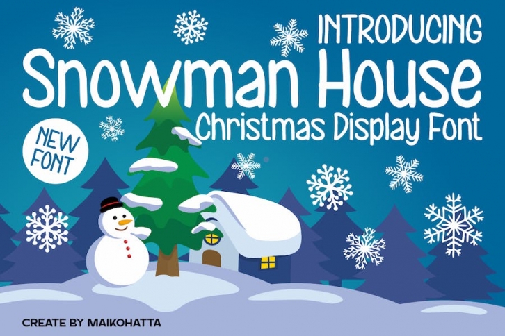 Snowman House - Christmas Display Font Font Download