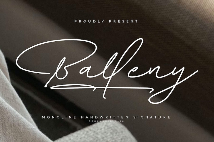 Balleny Monoline Handwritten Signature Font Download
