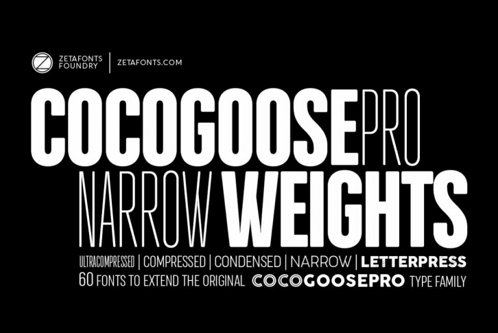 Cocogoose Pro Narrow Weights Font Download